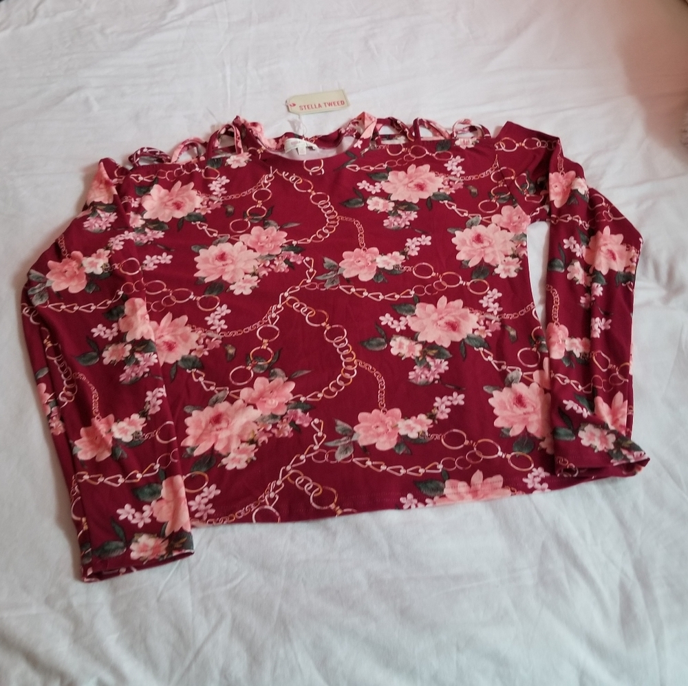 Stella tweed could shoulder top